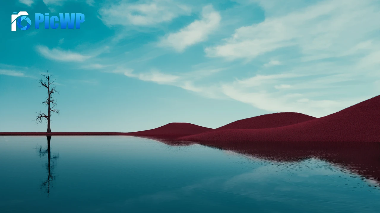 Lone tree Lake 4K PC Wallpaper