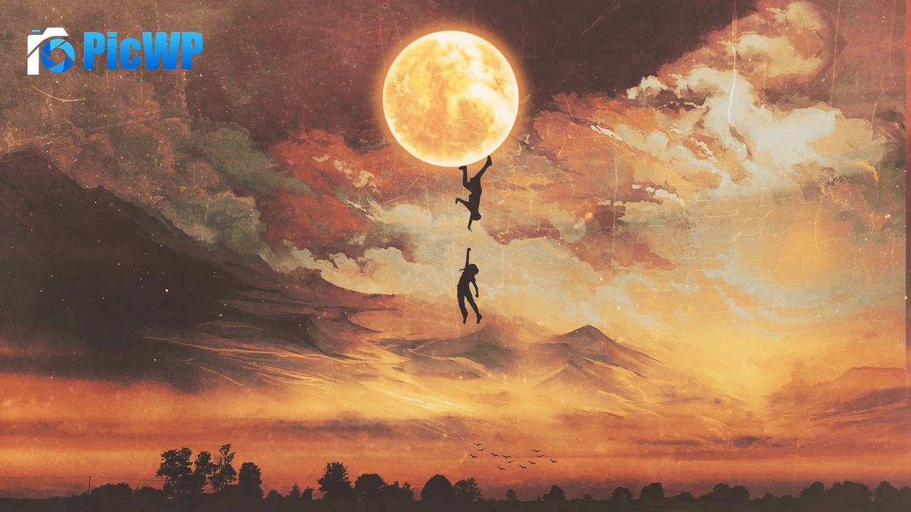 Moon Falling 4K PC Wallpaper