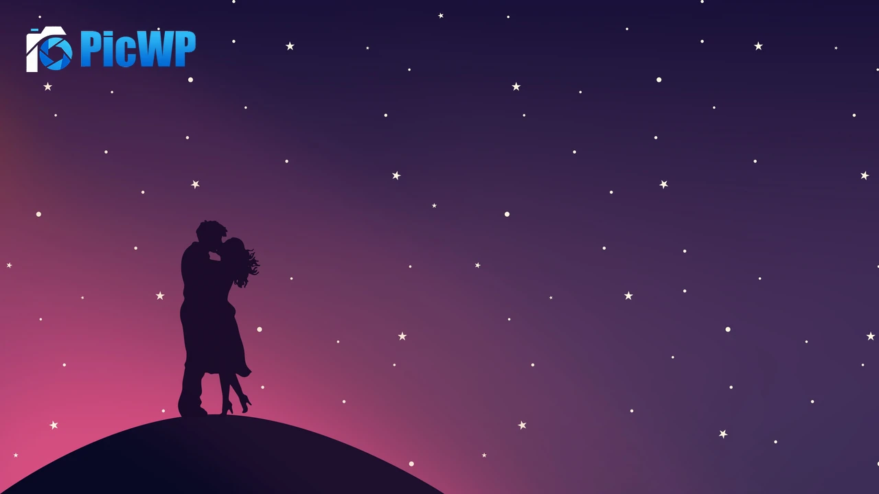 Kissing couple Aesthetic 4K PC Wallpaper