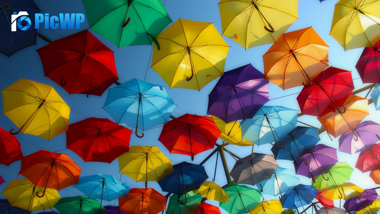 Umbrellas Colorful 4K PC Wallpaper