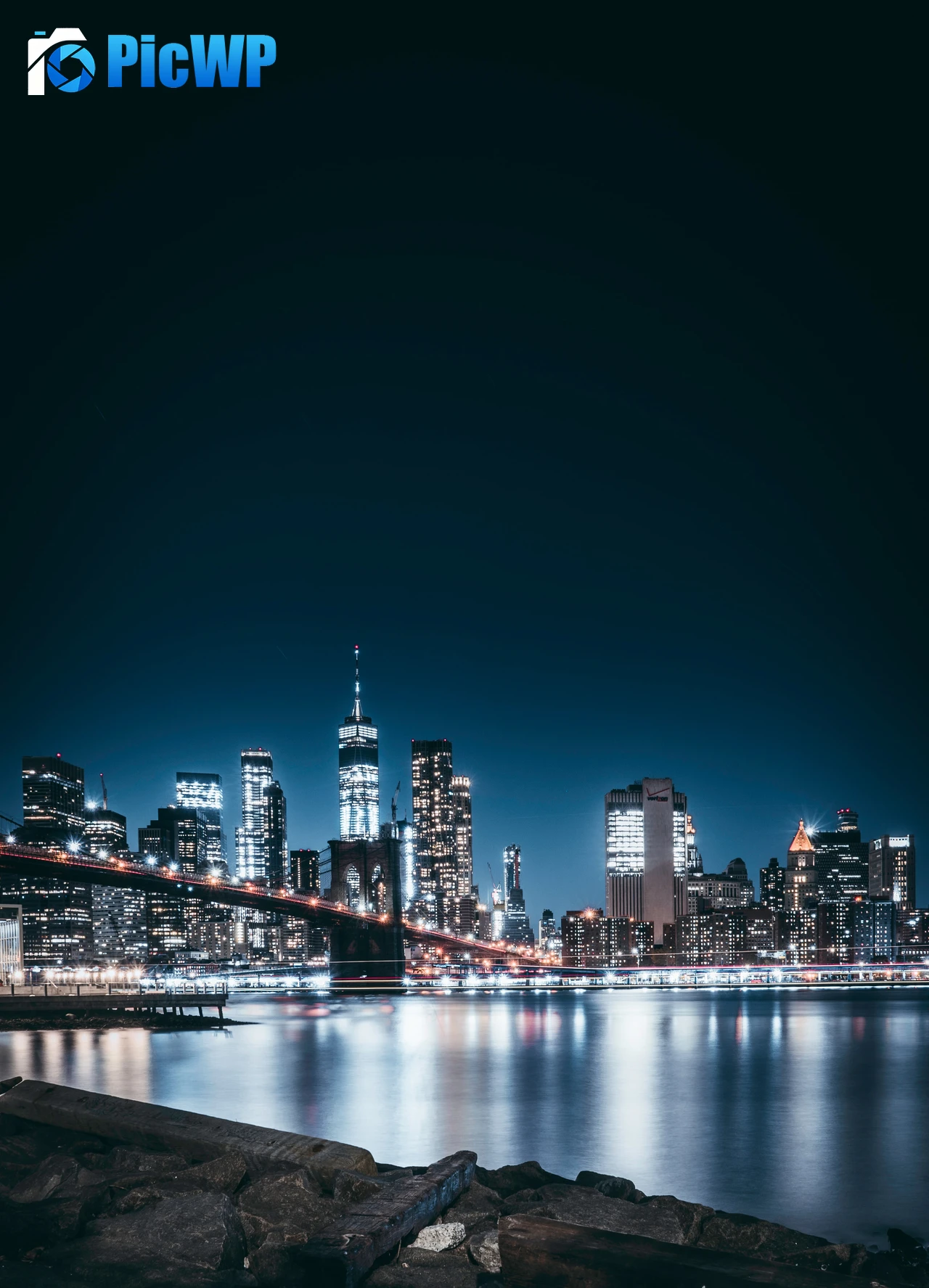 Brooklyn Bridge City lights 6K Mobile Wallpaper