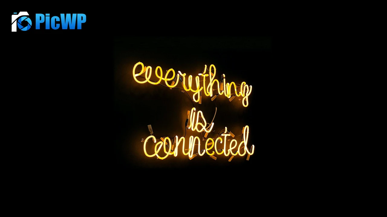 Everything is connected Neon sign 4K PC Wallpaper