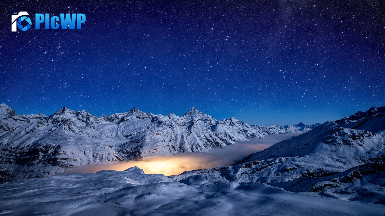 Gorner Glacier Starry sky 4K PC Wallpaper