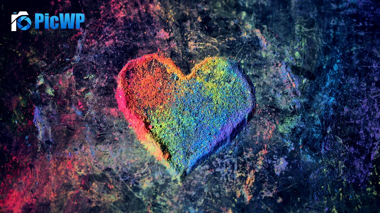 Love heart Rainbow colors 4K PC Wallpaper