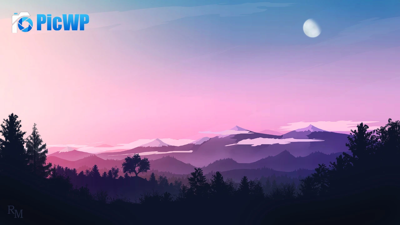 Moon Evening sky 4K PC Wallpaper