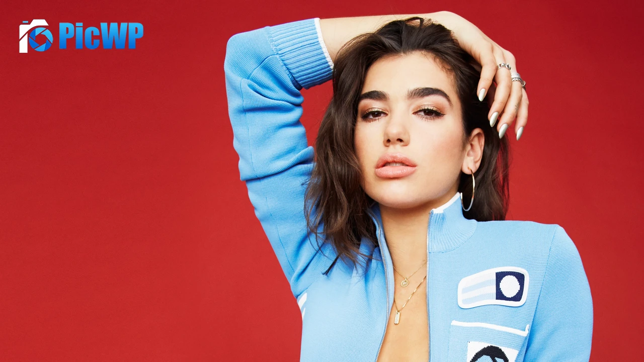 Dua Lipa Red background 4K PC Wallpaper