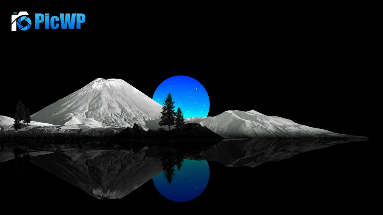 Dark aesthetic Blue moon 4K PC Wallpaper