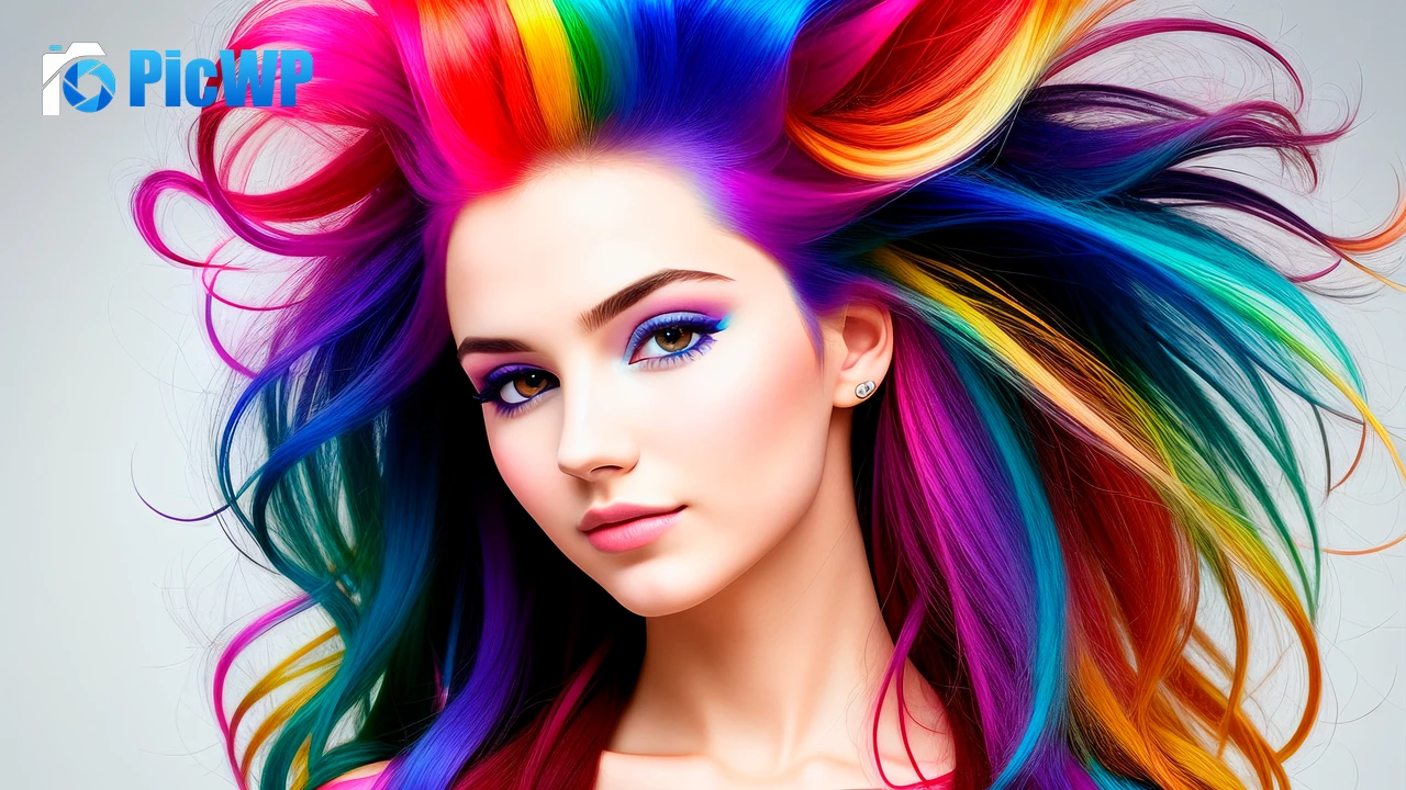 Beautiful girl Colorful hair 4K PC Wallpaper