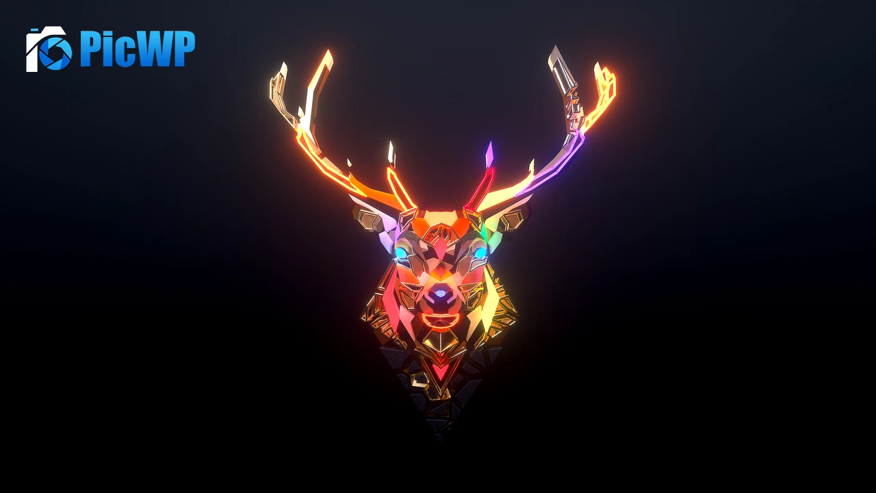 Deer Neon 4K PC Wallpaper