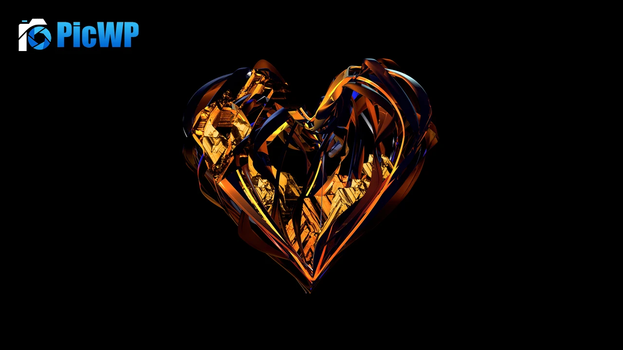 Geometric Heart 4K PC Wallpaper