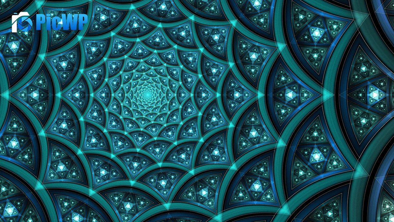 Fractal Teal abstract 4K PC Wallpaper