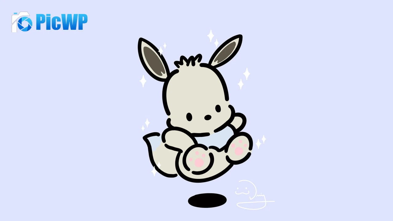 Pochacco Minimal art 4K PC Wallpaper