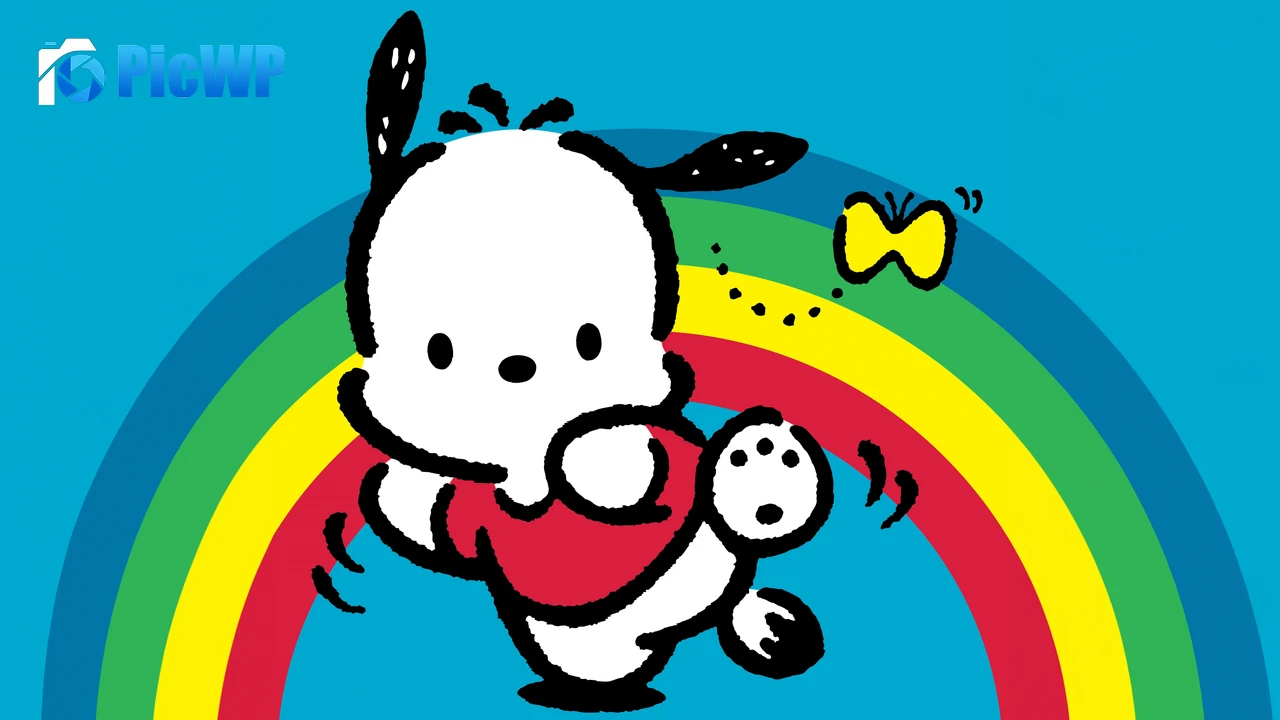 Pochacco Rainbow 4K PC Wallpaper