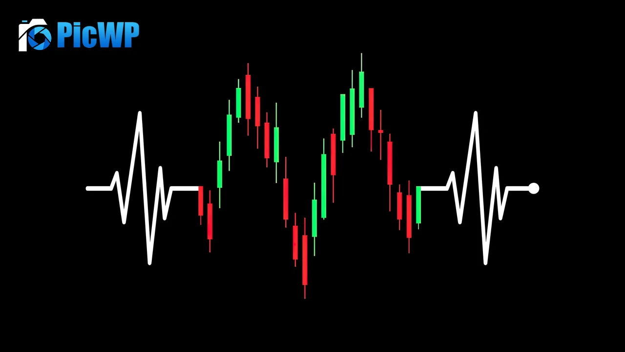 Heartbeat Candlestick Chart 4K PC Wallpaper
