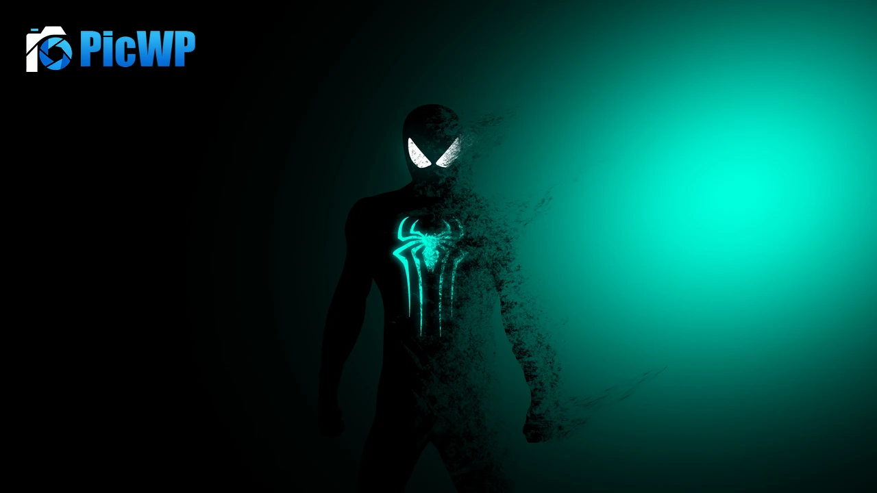 Spider-Man Dark Cyan 4K PC Wallpaper