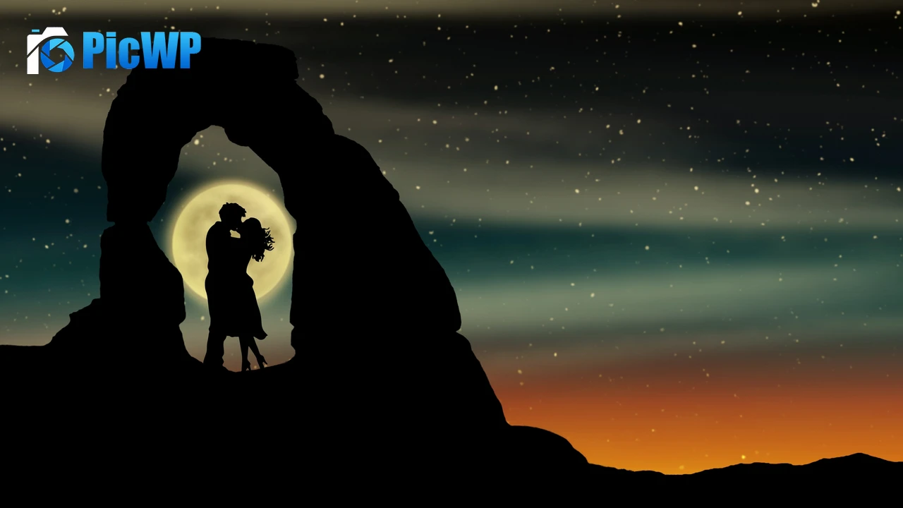 Kissing couple 4K PC Wallpaper