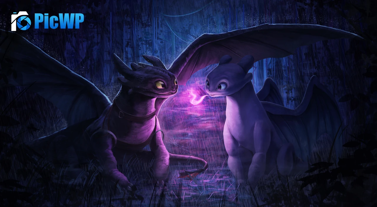 Night Fury Light Fury 4K PC Wallpaper