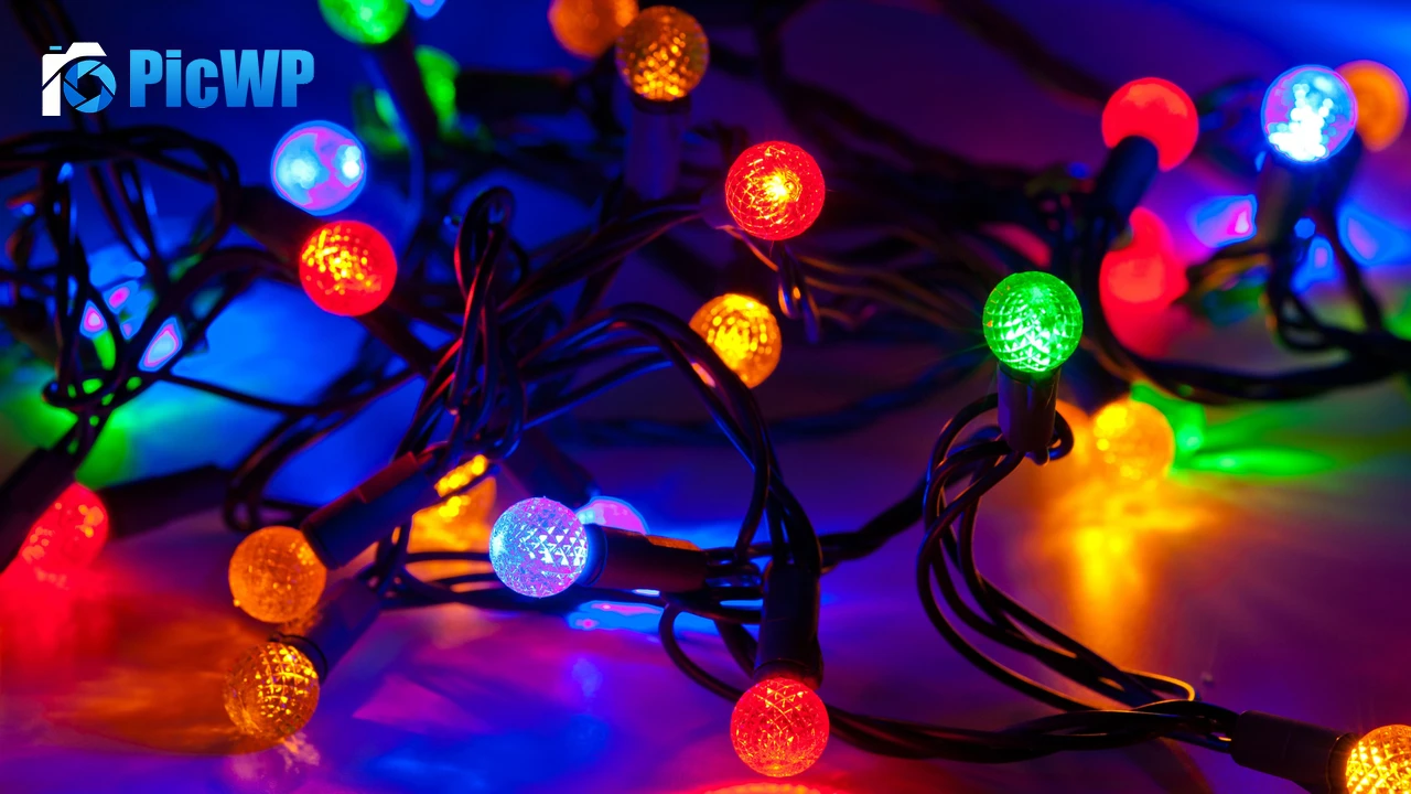 Party lights Christmas lights 4K PC Wallpaper