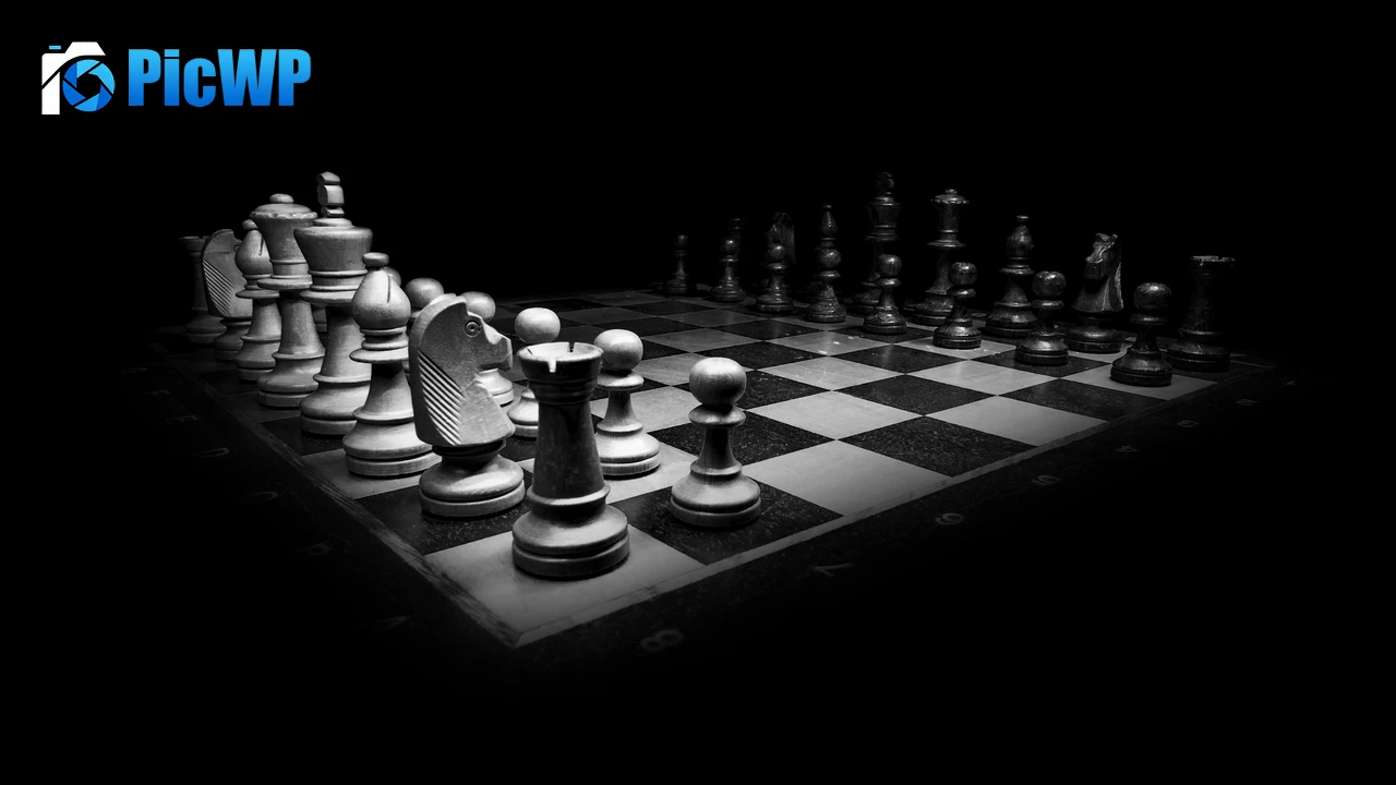 Chessboard Black and White 4K PC Wallpaper