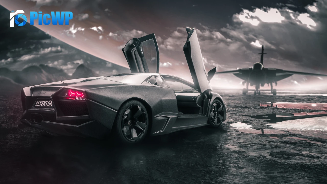 Lamborghini Reventon Jet fighter 4K PC Wallpaper