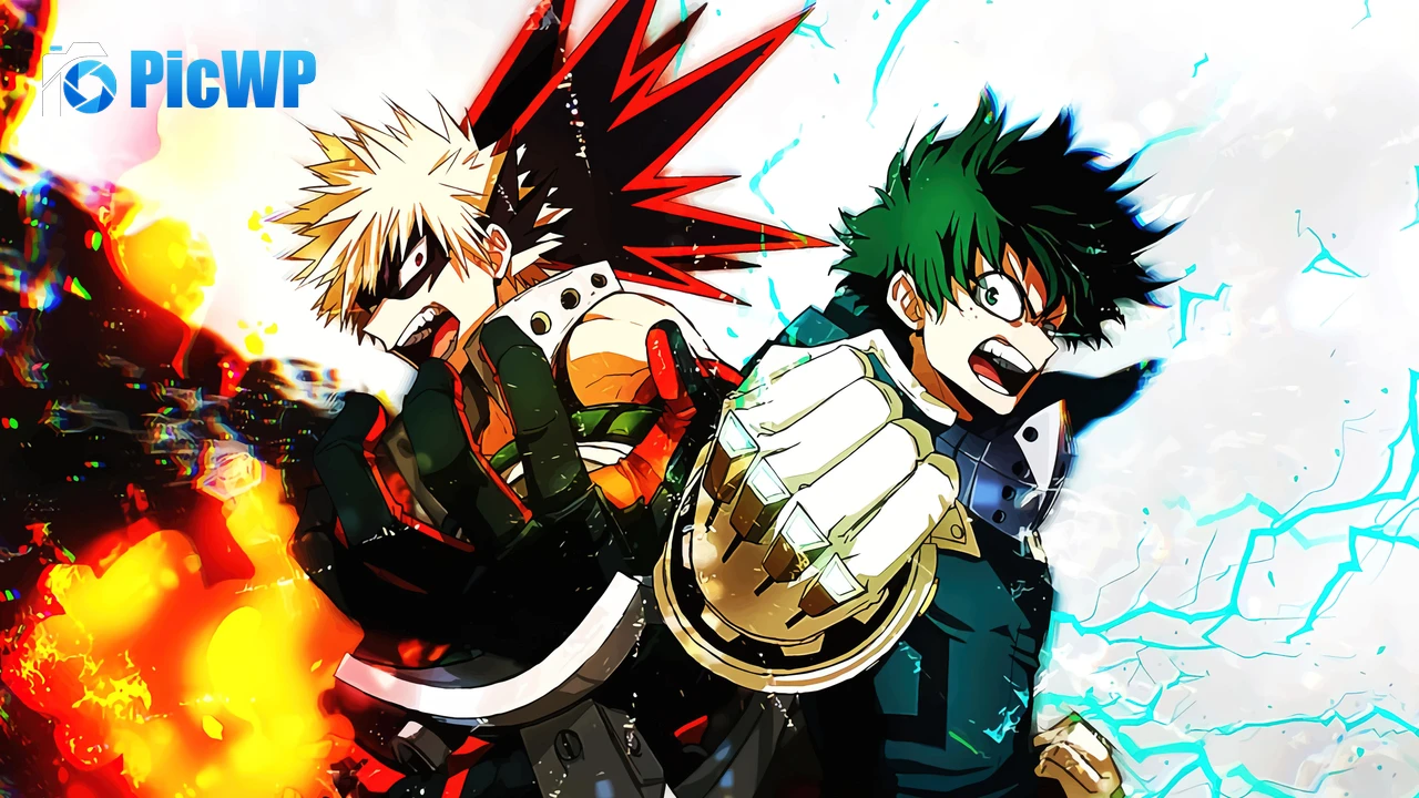 Katsuki Bakugo and Izuku Midoriya in My Hero Academia 4K PC Wallpaper