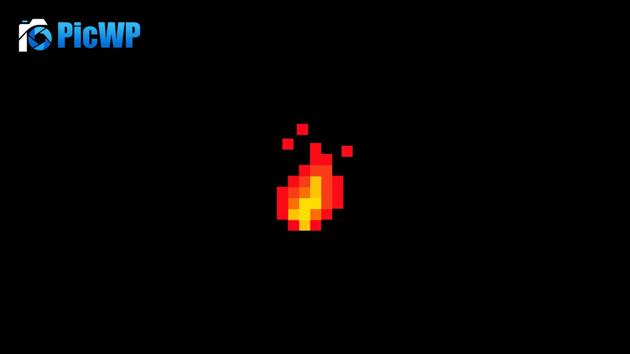 Fire Pixel art 6K PC Wallpaper