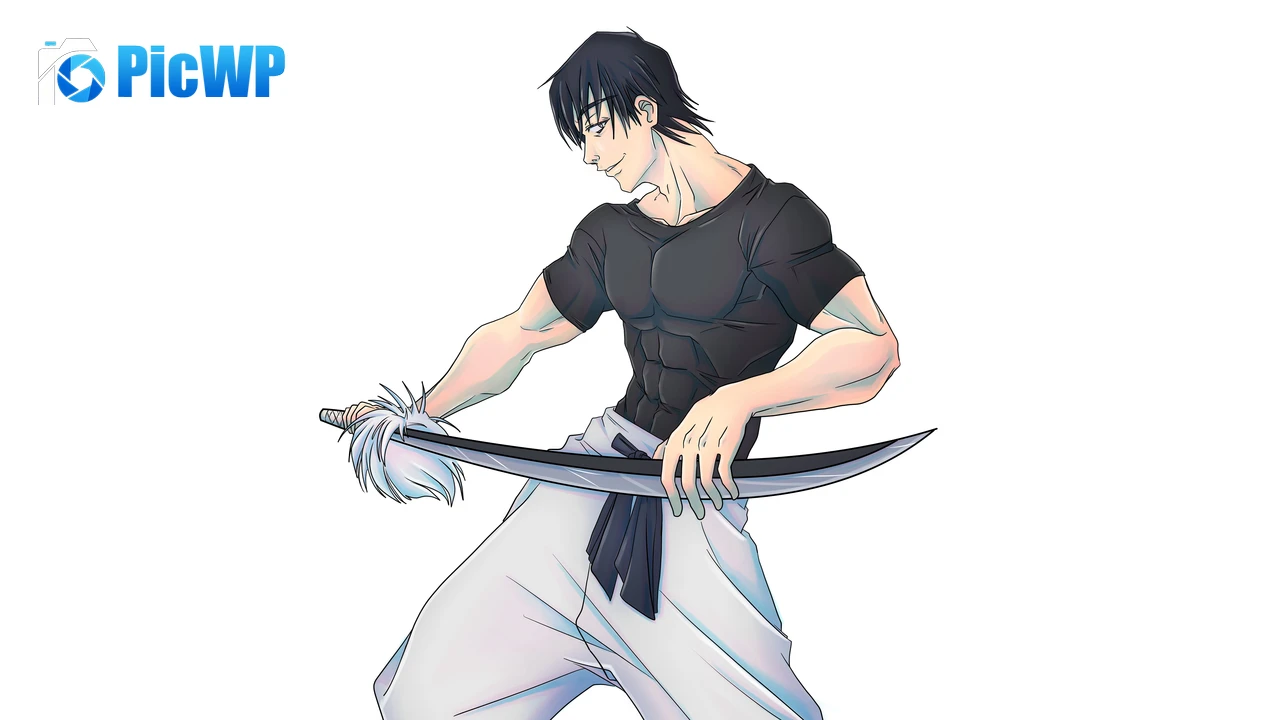 Toji Fushiguro White background 6K PC Wallpaper