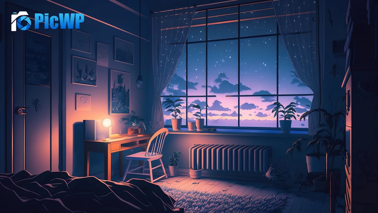 Lofi Bedroom 6K PC Wallpaper