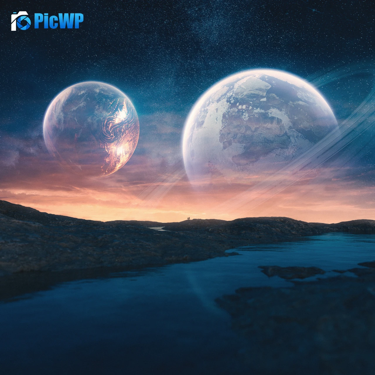 Surreal Planets 6K Fold Wallpaper