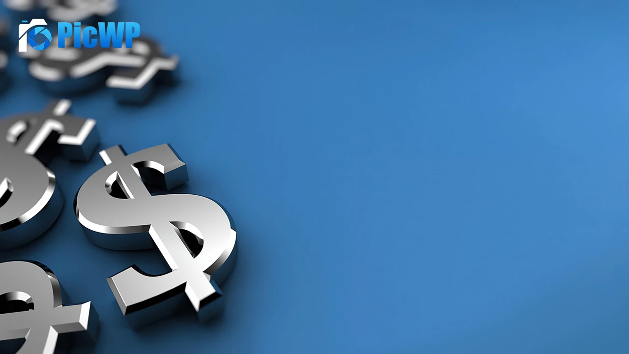 3D US Dollar in Blue background 6K PC Wallpaper