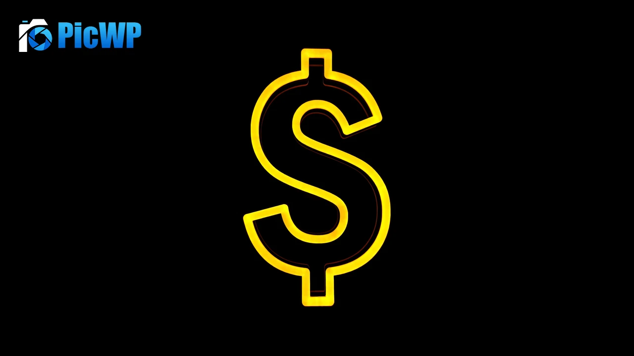 Dollar Neon light 8K PC Wallpaper