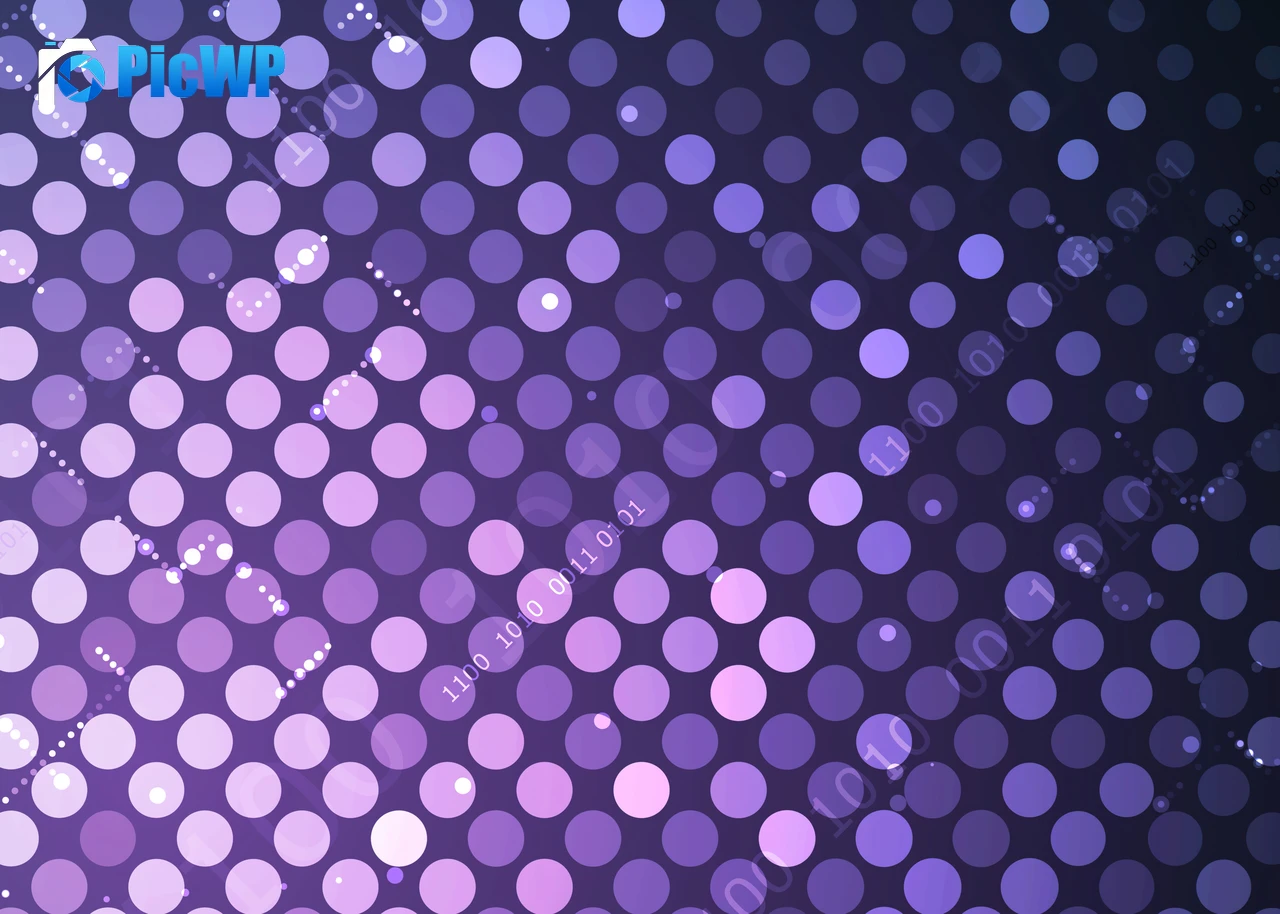Binary Polka dots Purple background 6K PC Wallpaper