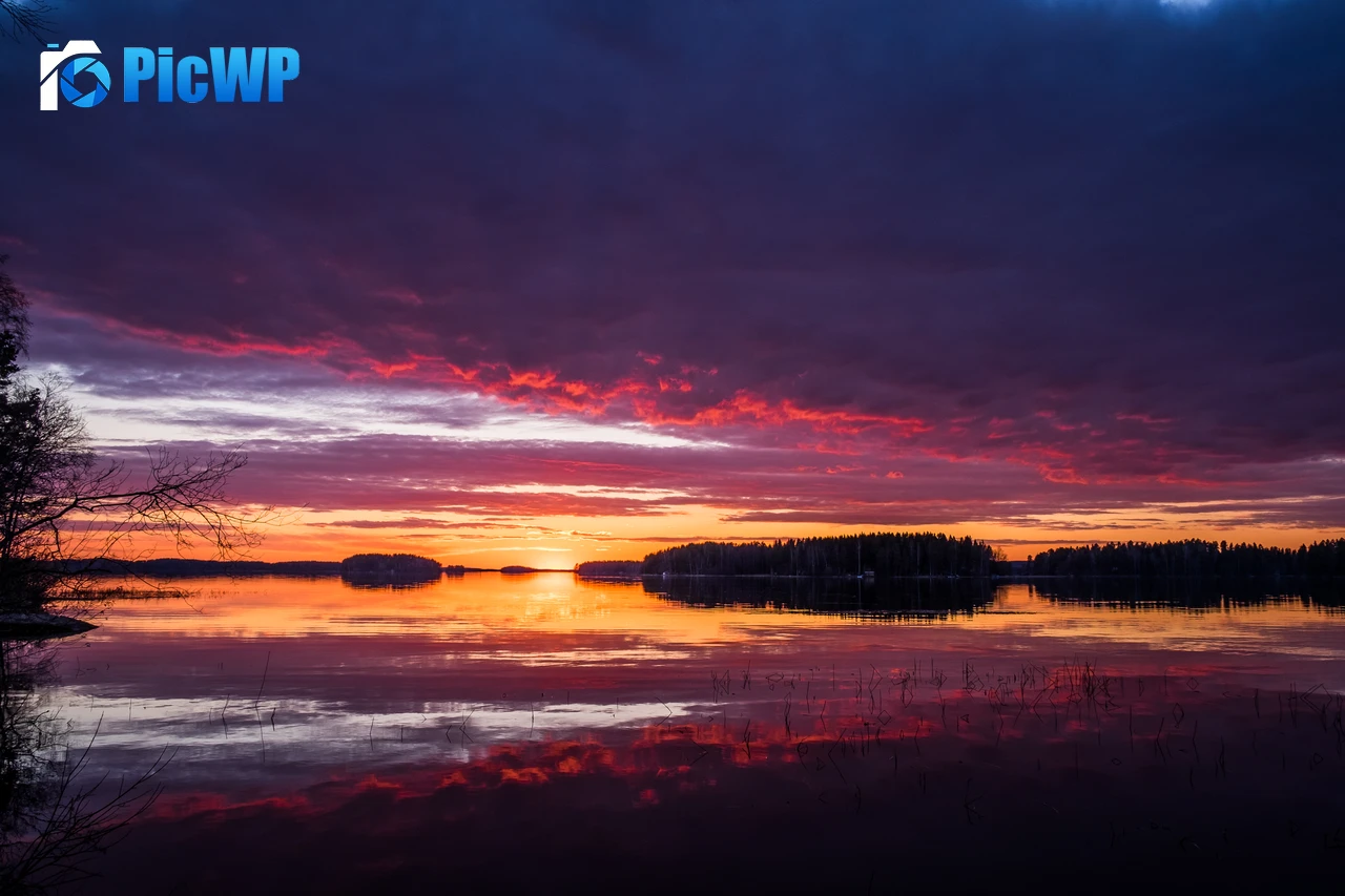 Kallavesi lake Sunset 5K PC Wallpaper