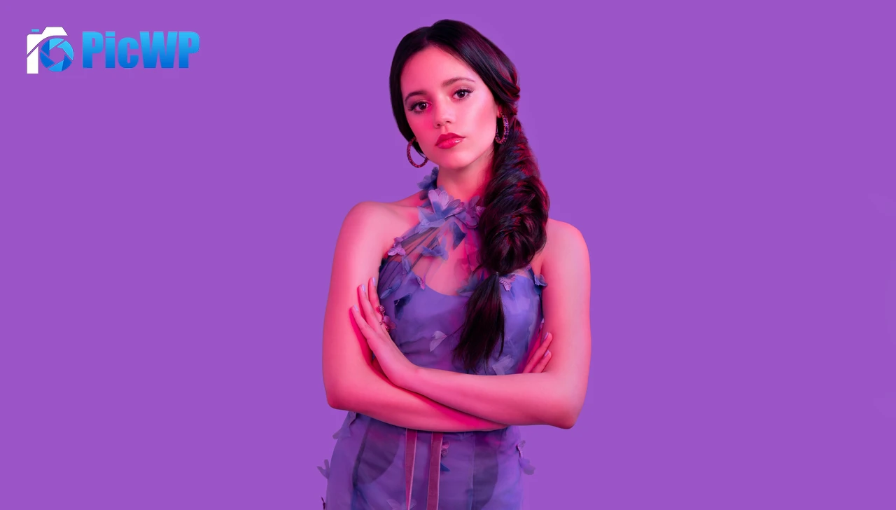 Jenna Ortega Purple 6K PC Wallpaper