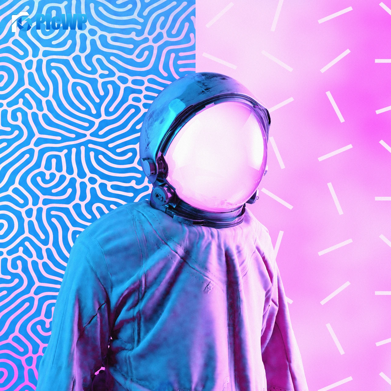 Space suit Vaporwave 4K Fold Wallpaper