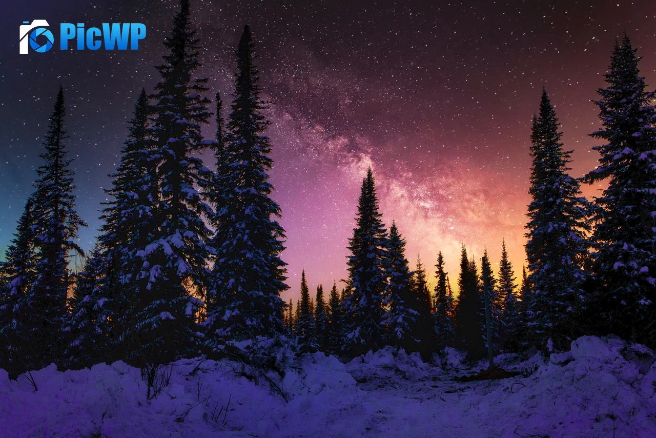 Winter Milky Way 6K PC Wallpaper