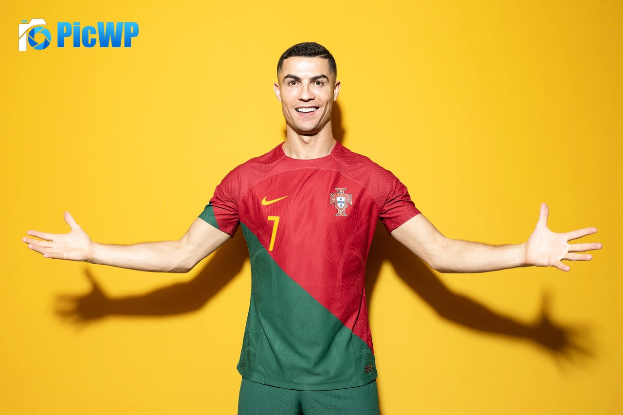 Cristiano Ronaldo Yellow background 5K PC Wallpaper