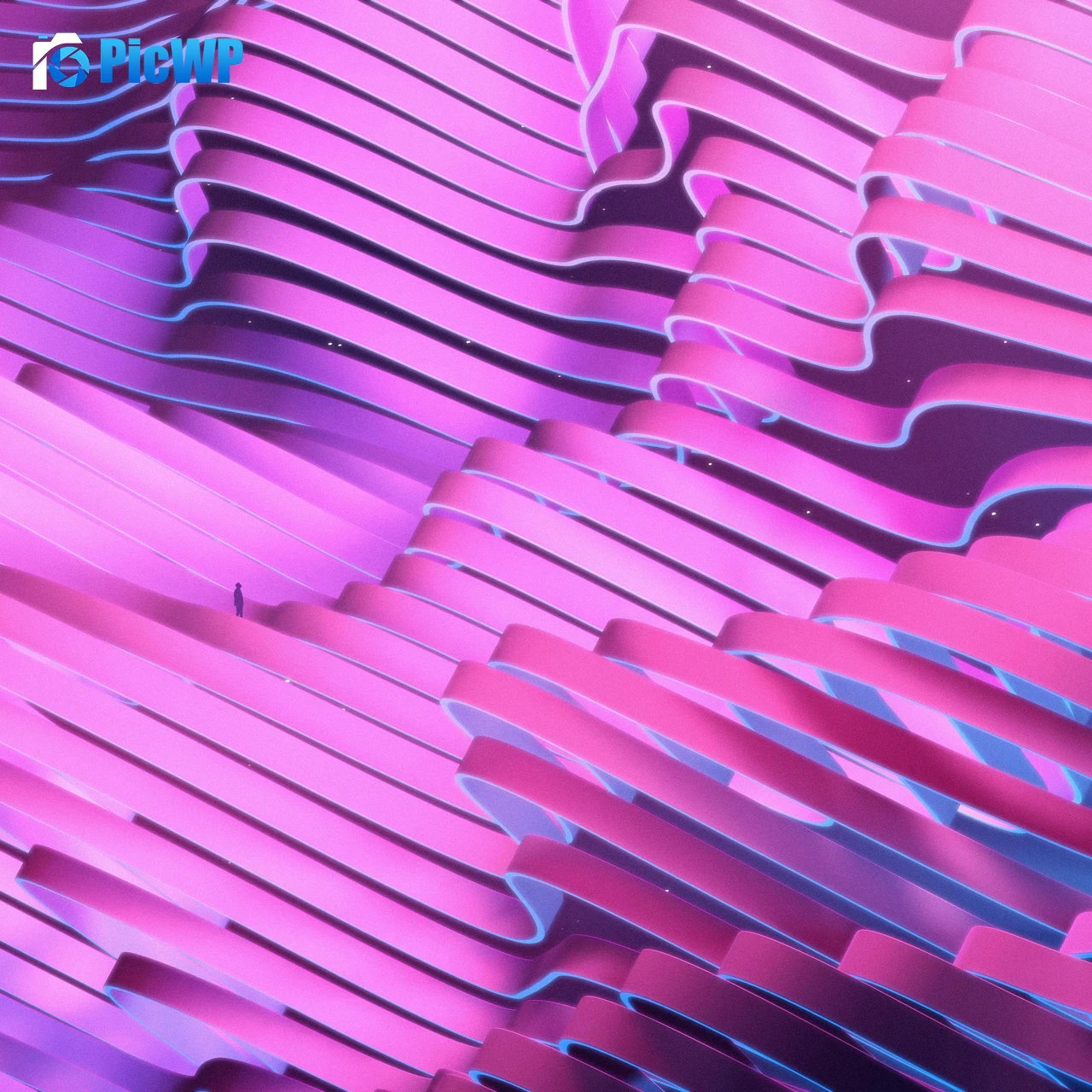 Waves Pink background 4K Fold Wallpaper