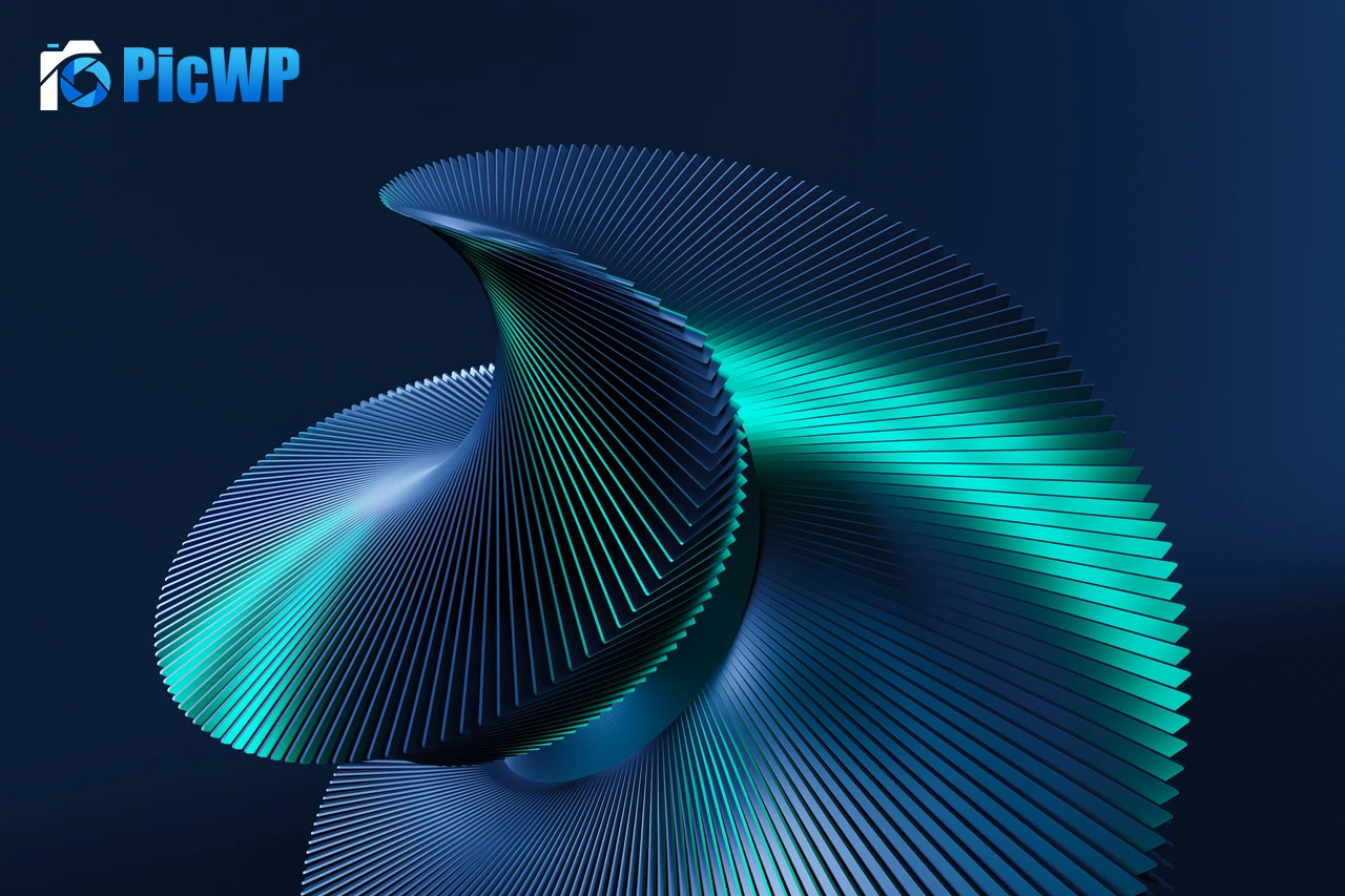 3D Render Teal abstract 6K PC Wallpaper