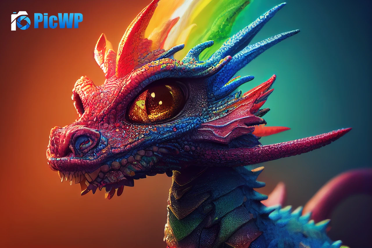 Rainbow dragon Colorful background 4K PC Wallpaper
