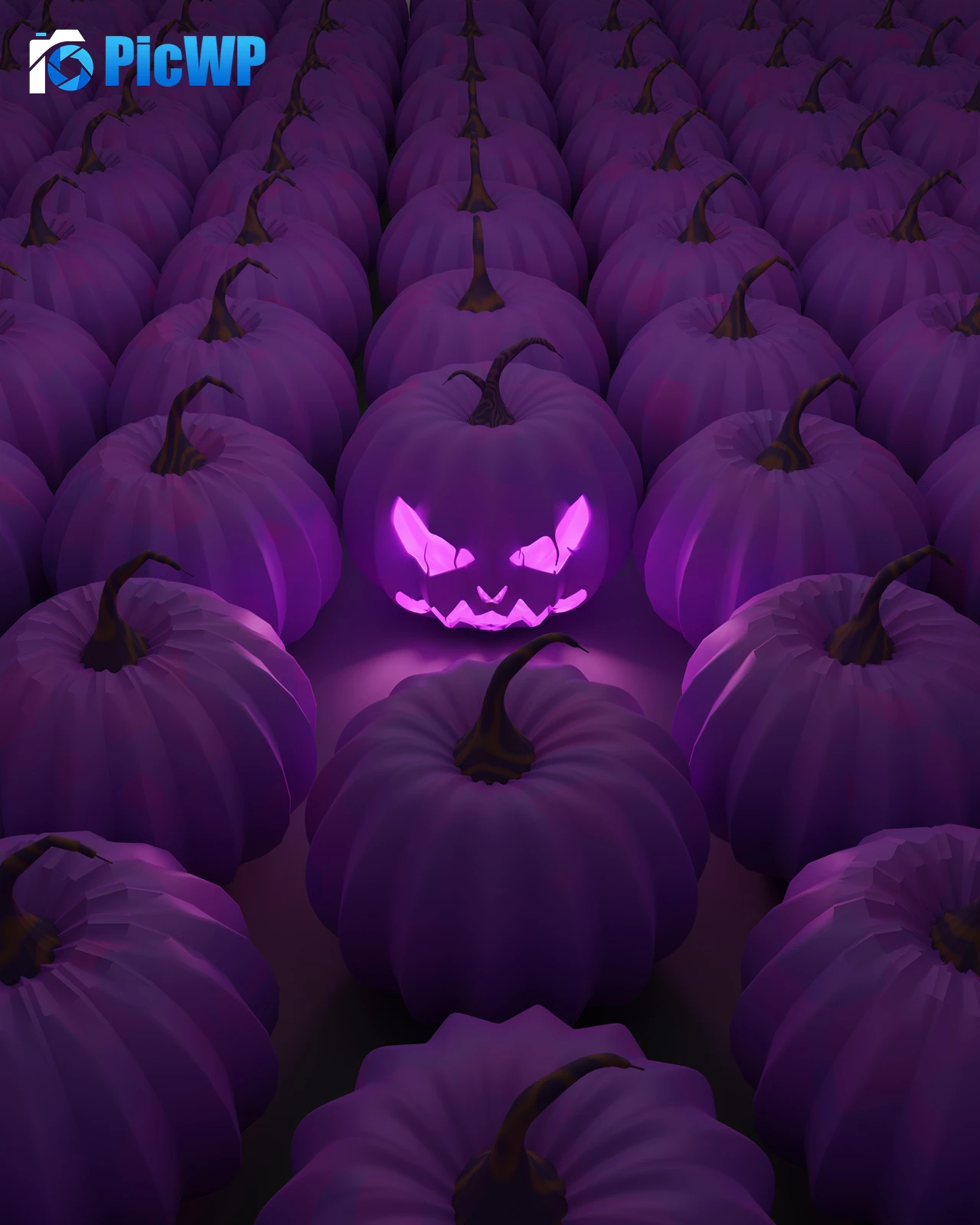 Halloween Pumpkin Purple aesthetic 5K Mobile Wallpaper