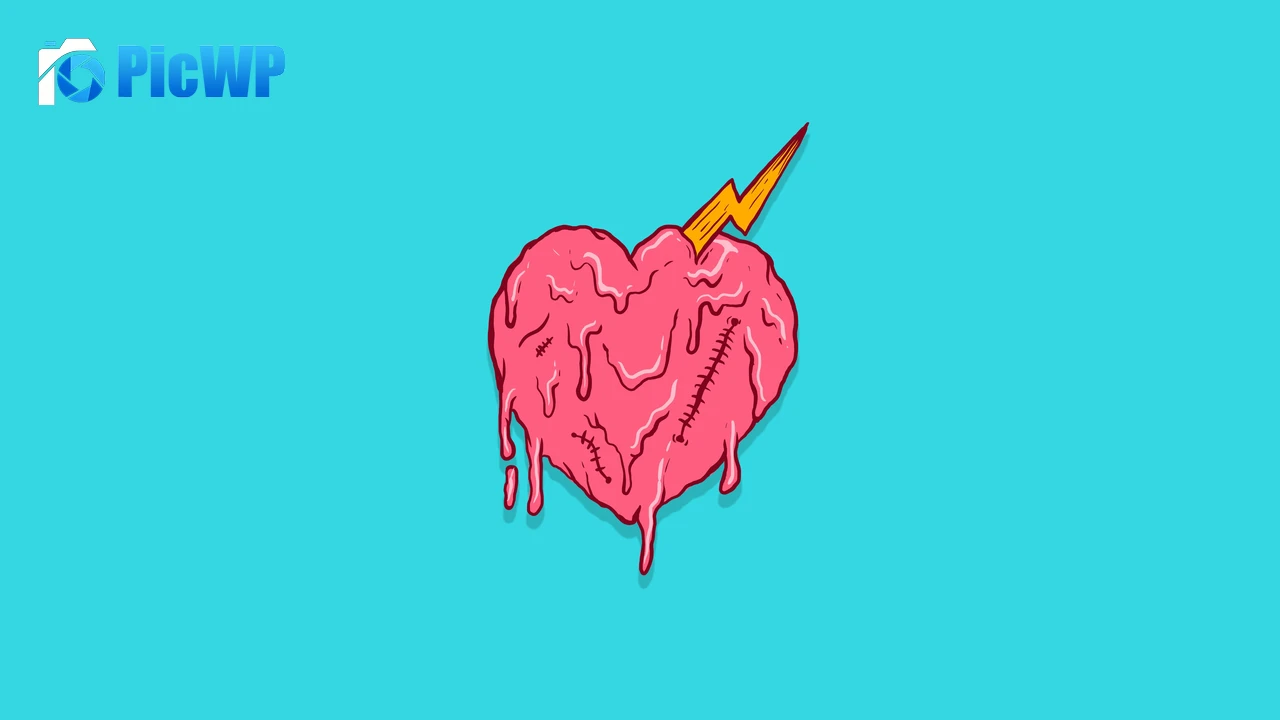 Drippy heart Melting heart 4K PC Wallpaper
