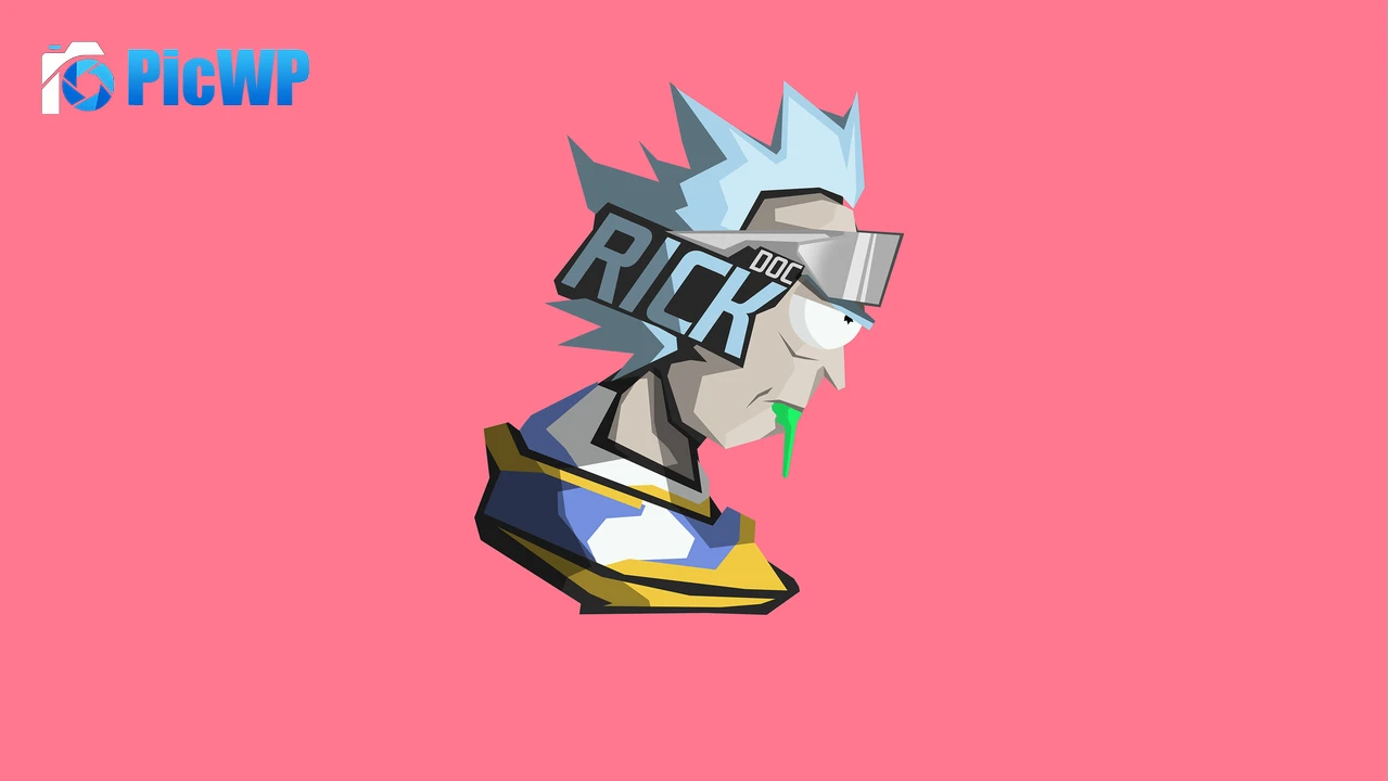 Rick Sanchez Pink background 8K PC Wallpaper