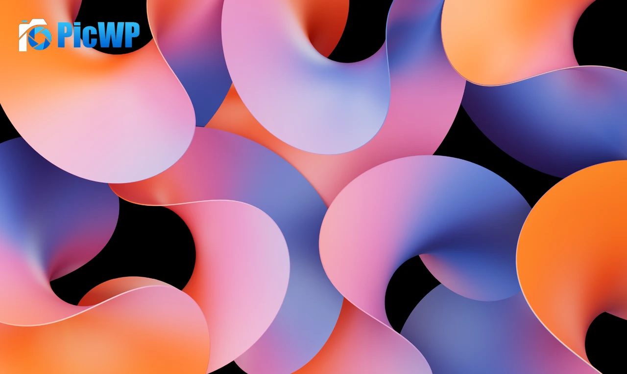Colorful abstract Gradient curves 4K PC Wallpaper