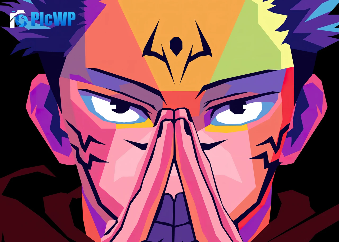 Sukuna Colorful art 8K PC Wallpaper