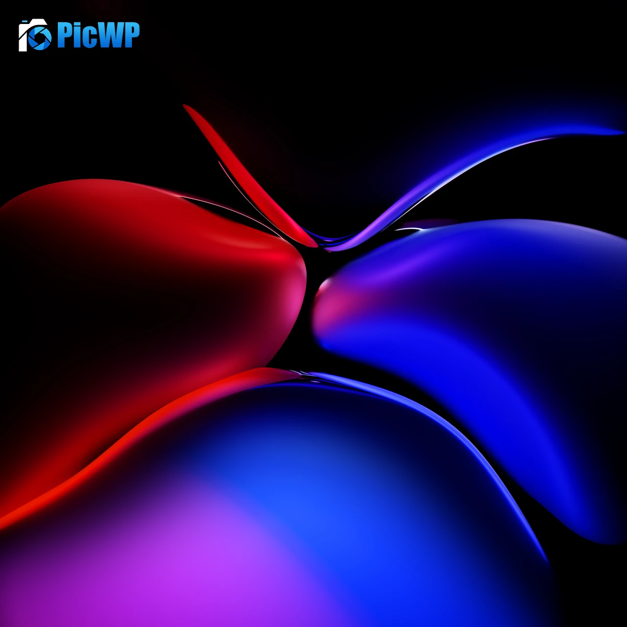 Black background Metallic shapes 6K Fold Wallpaper