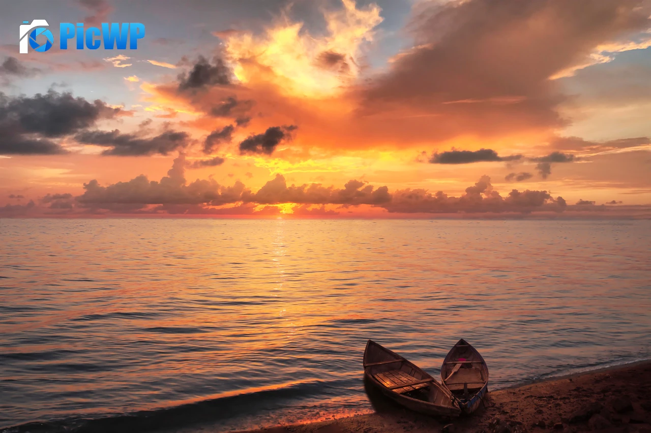 Sunset Beach Seascape 8K PC Wallpaper