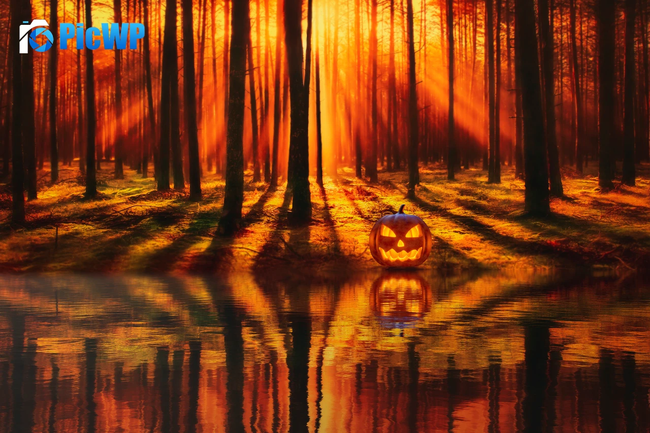 Jack-o'-lantern Halloween Pumpkin 8K PC Wallpaper