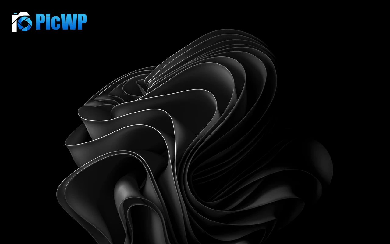 Windows 11 Black abstract 4K PC Wallpaper
