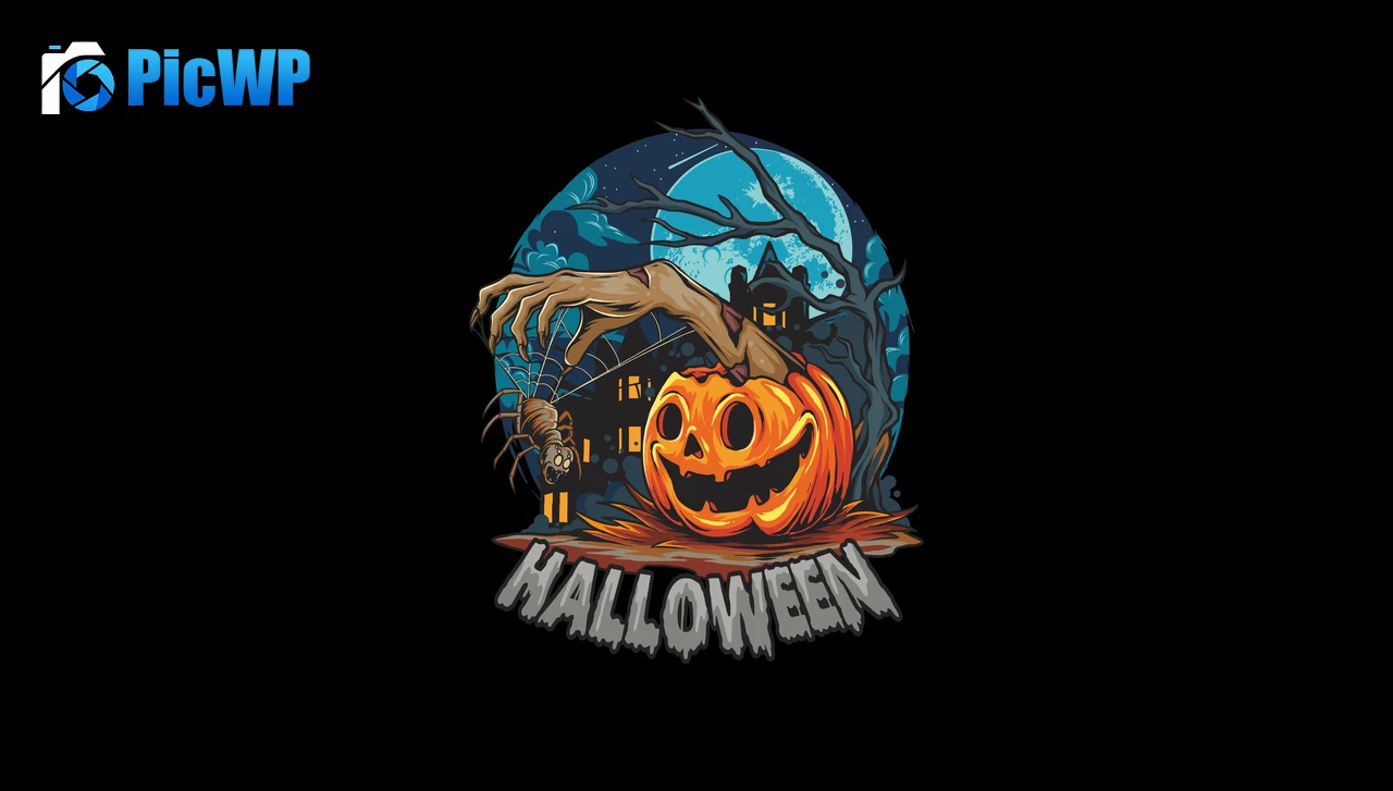 Scary house Halloween Pumpkin 5K PC Wallpaper